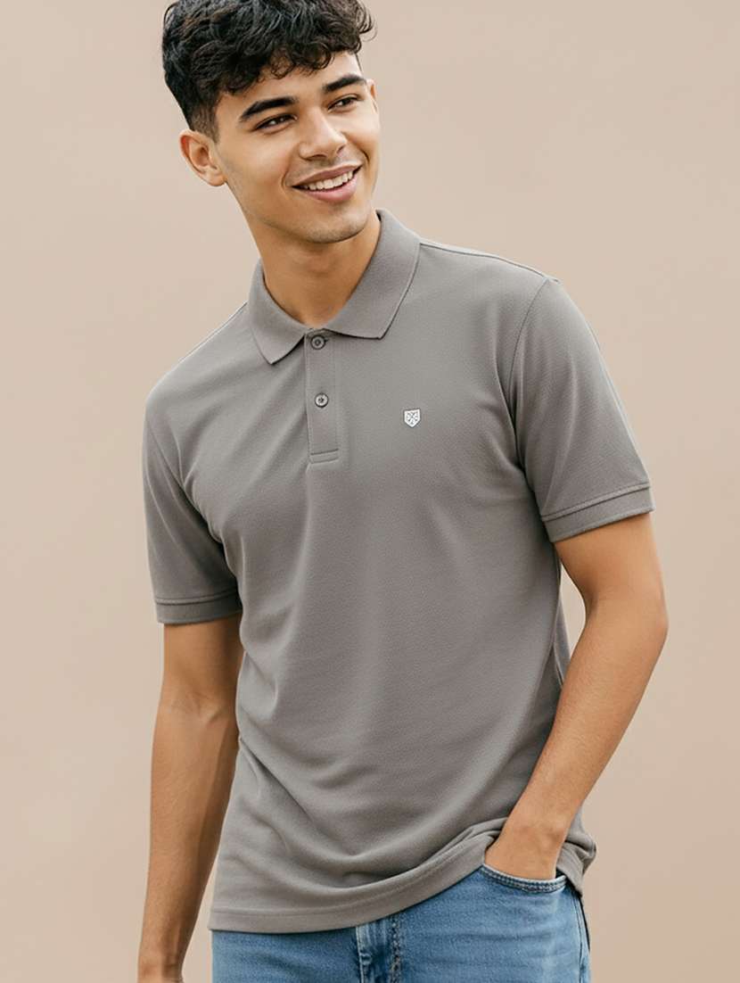 men solid short sleeve regular fit polo t-shirt