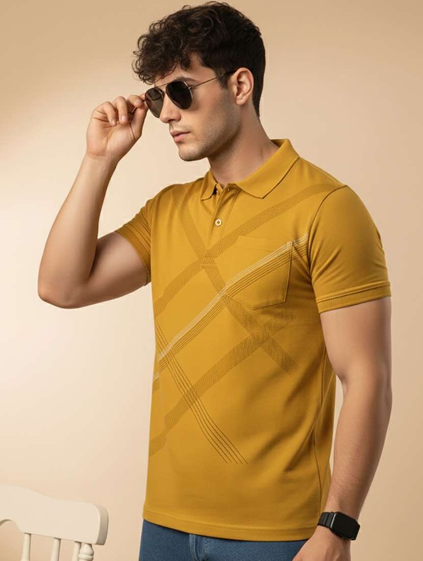 men printed short sleeve regular fit polo t-shirt