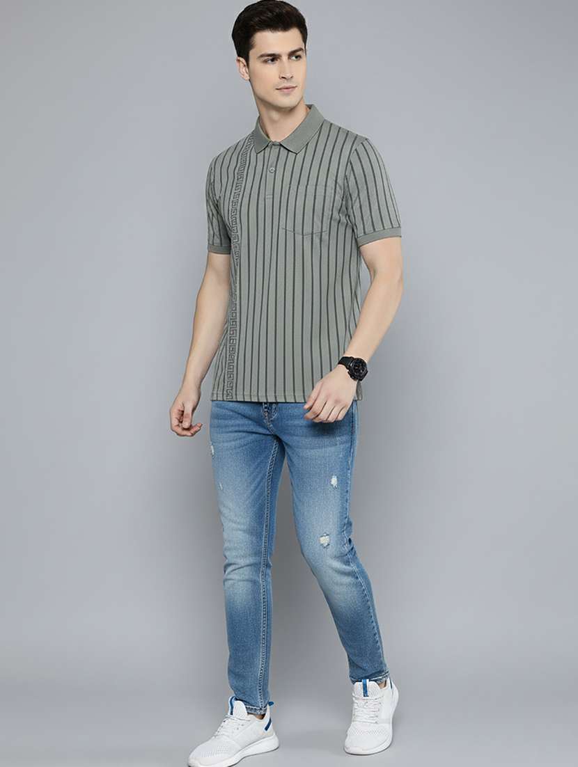 men striped short sleeve regular fit polo t-shirt - 22320314 -  Standard Image - 3