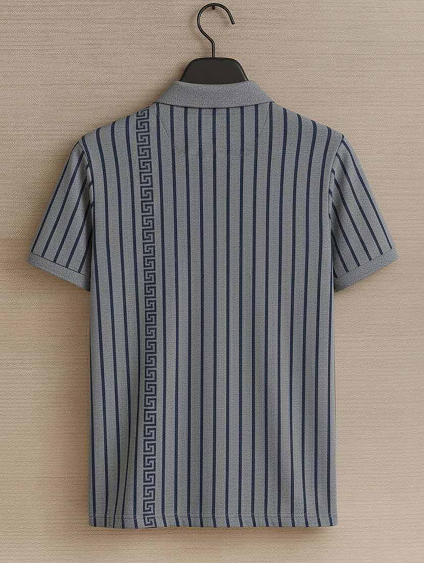 men striped short sleeve regular fit polo t-shirt - 22320315 -  Standard Image - 5