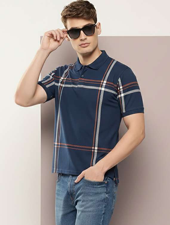 men printed short sleeve regular fit polo t-shirt