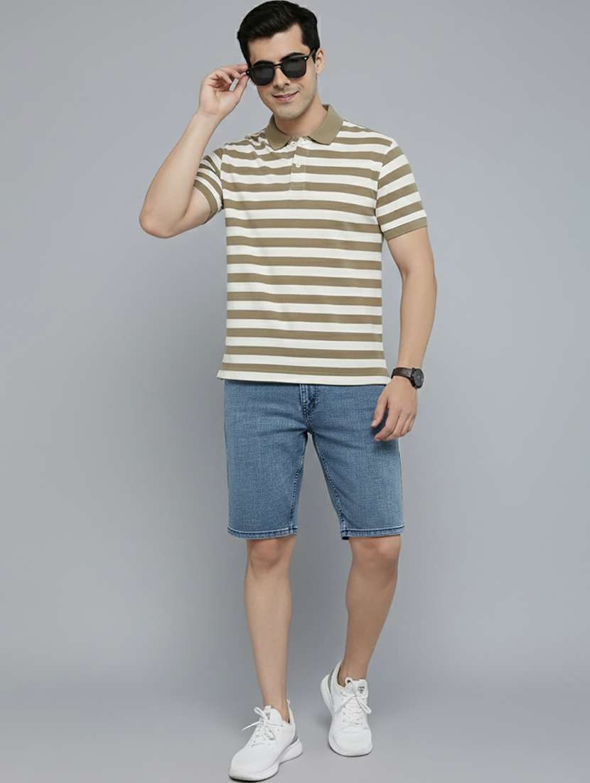 men striped short sleeve regular fit polo t-shirt - 22320376 -  Standard Image - 3