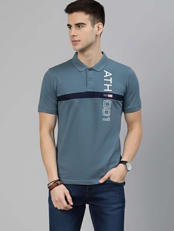 men printed short sleeve regular fit polo t-shirt