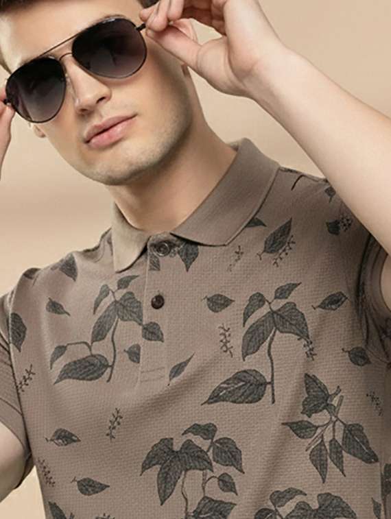 men printed short sleeve regular fit polo t-shirt - 22320431 -  Standard Image - 3