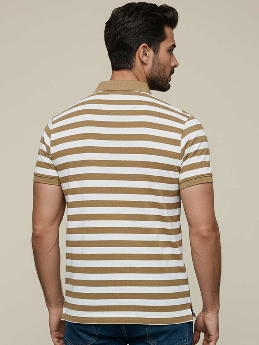 men striped short sleeve regular fit polo t-shirt - 22320446 -  Standard Image - 3