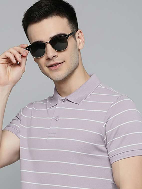 men striped short sleeve regular fit polo t-shirt - 22320450 -  Standard Image - 3
