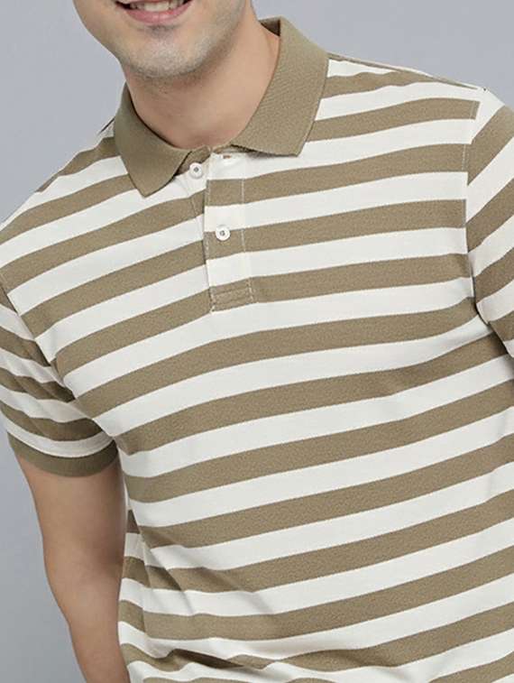 men striped short sleeve regular fit polo t-shirt - 22320454 -  Standard Image - 3