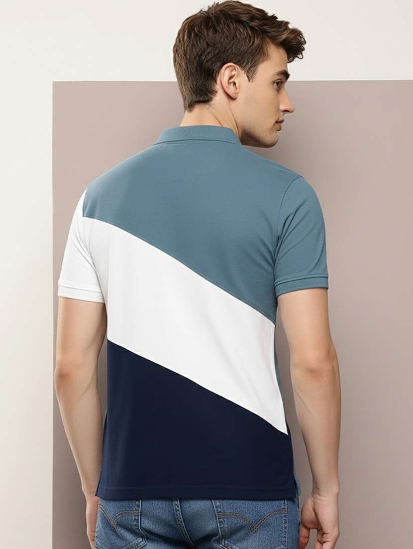 men color block short sleeve regular fit polo t-shirt - 22320456 -  Standard Image - 3