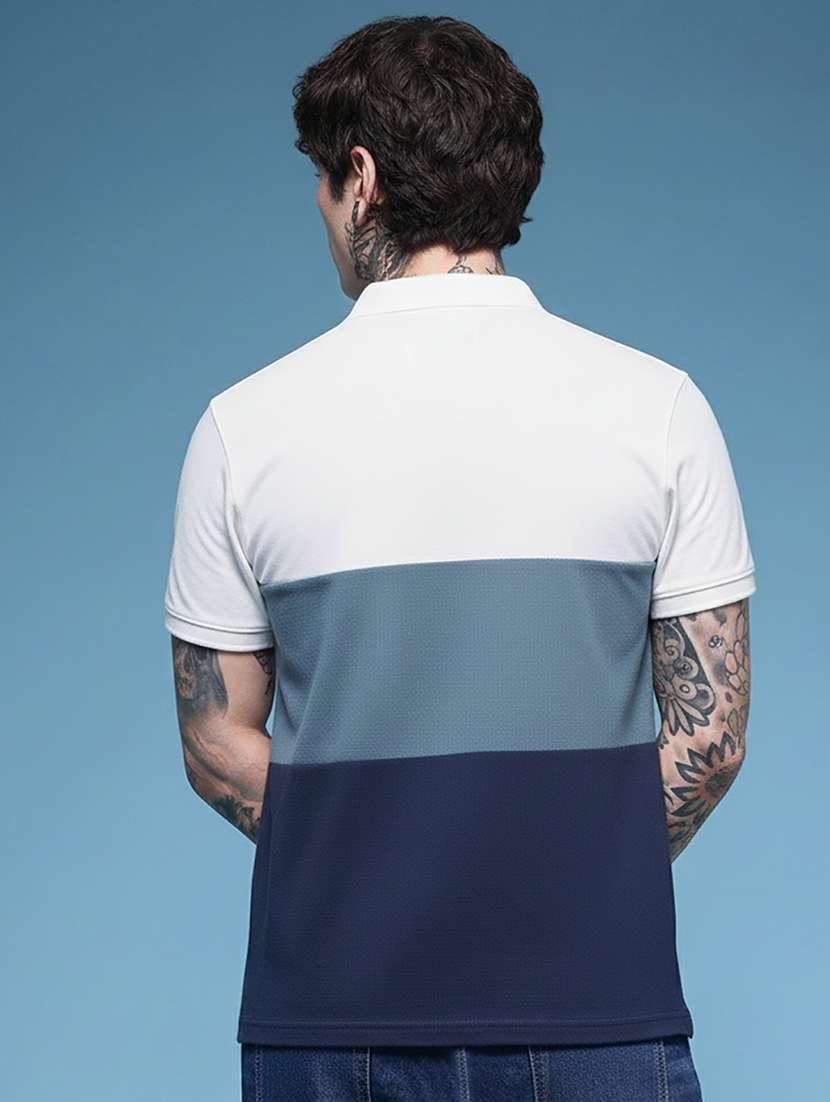 men color block short sleeve regular fit polo t-shirt - 22320459 -  Standard Image - 3