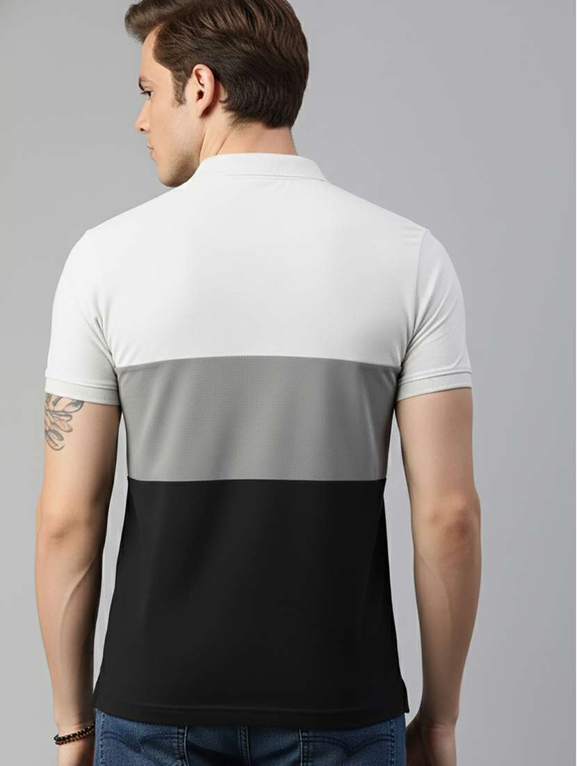 men color block short sleeve regular fit polo t-shirt - 22320461 -  Standard Image - 3