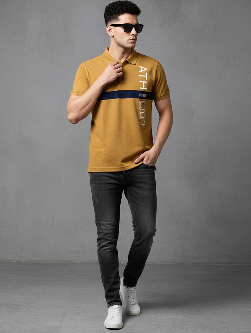 men printed short sleeve regular fit polo t-shirt - 22320464 -  Standard Image - 3
