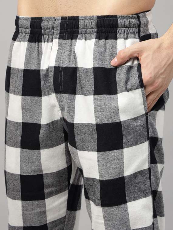 men checkered long sleeve shirt & pyjamas night suit - 22320481 -  Standard Image - 5