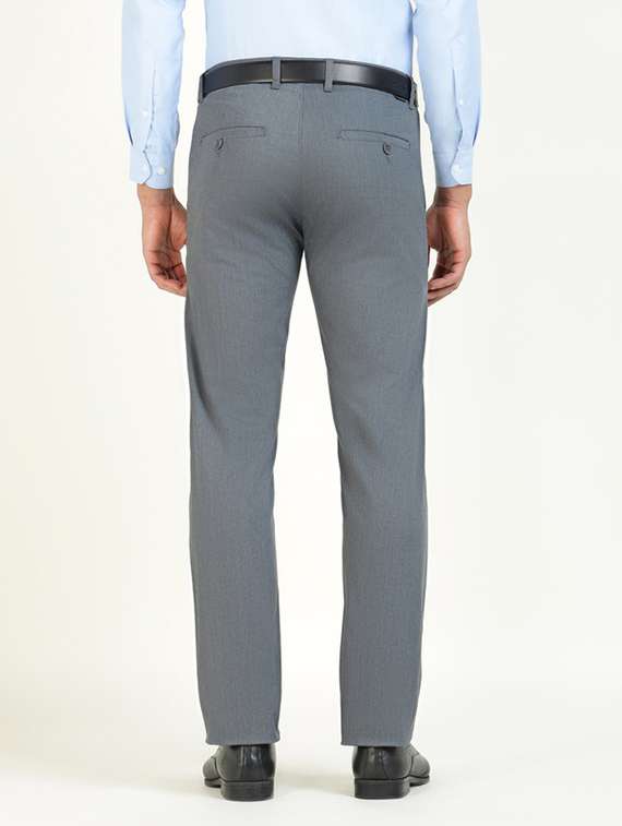 men solid mid rise flat front formal trouser - 22320527 -  Standard Image - 3