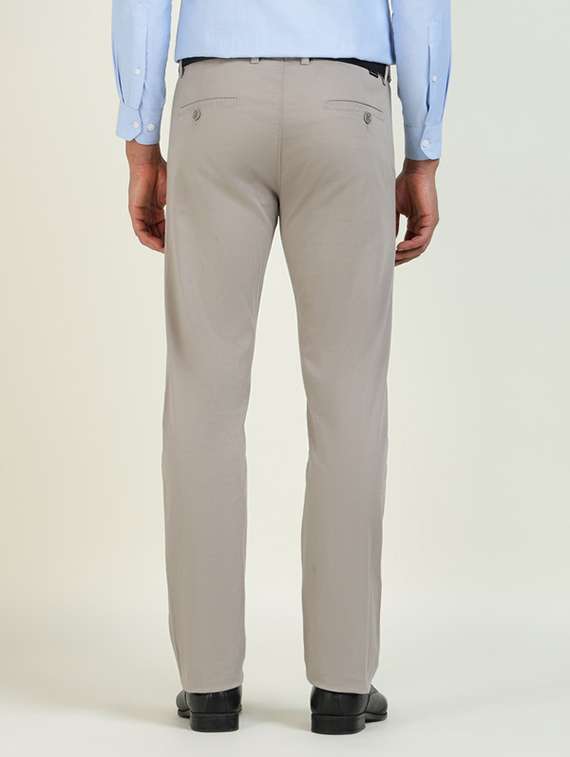 Men Solid Mid Rise Flat Front Formal Trouser - 22320529 -  Standard Image - 3