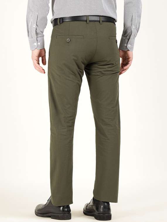 men solid mid rise flat front formal trouser - 22320533 -  Standard Image - 3