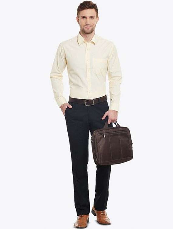 Men Solid Collared Long Sleeve Formal Shirt - 22320537 -  Standard Image - 3