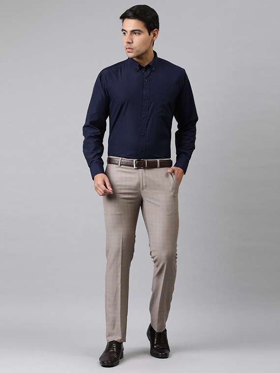 men solid collared long sleeve formal shirt - 22320538 -  Standard Image - 3