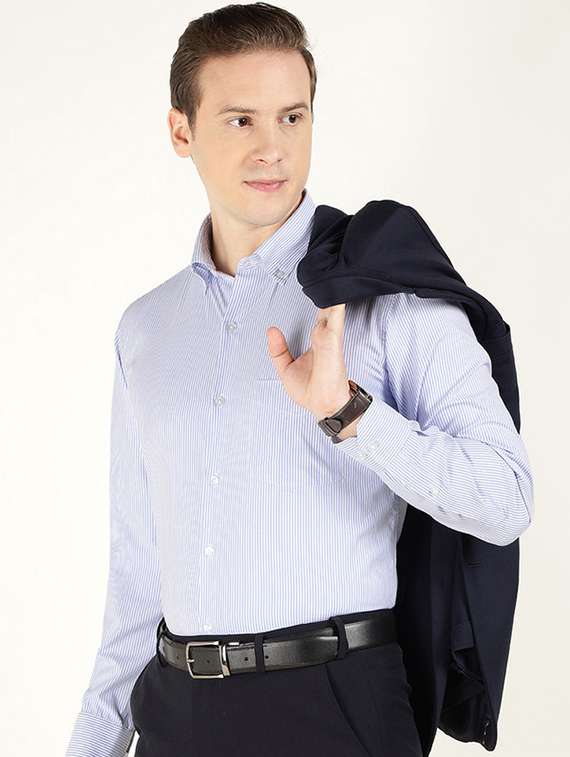 men collared long sleeve formal shirt