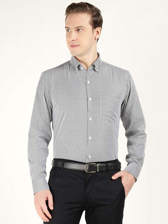 men collared long sleeve formal shirt