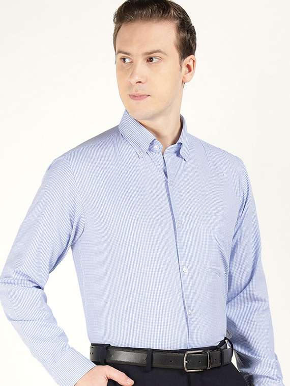 men collared long sleeve formal shirt