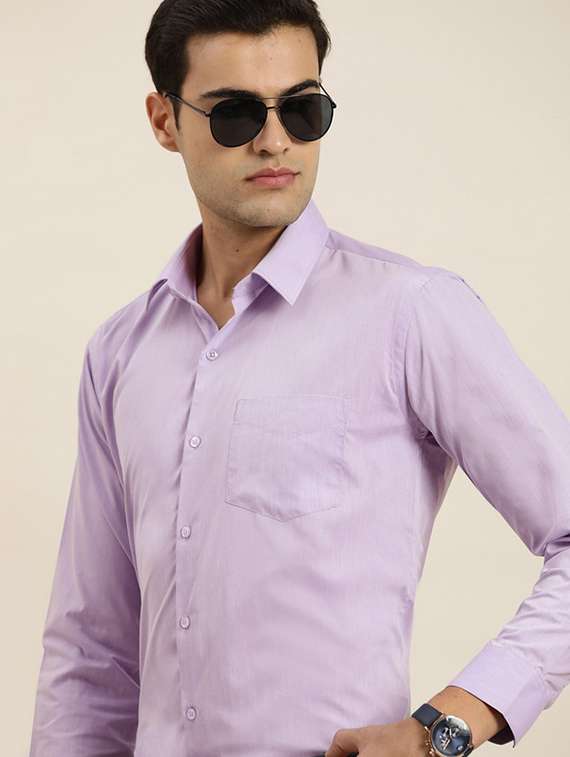 men collared long sleeve formal shirt