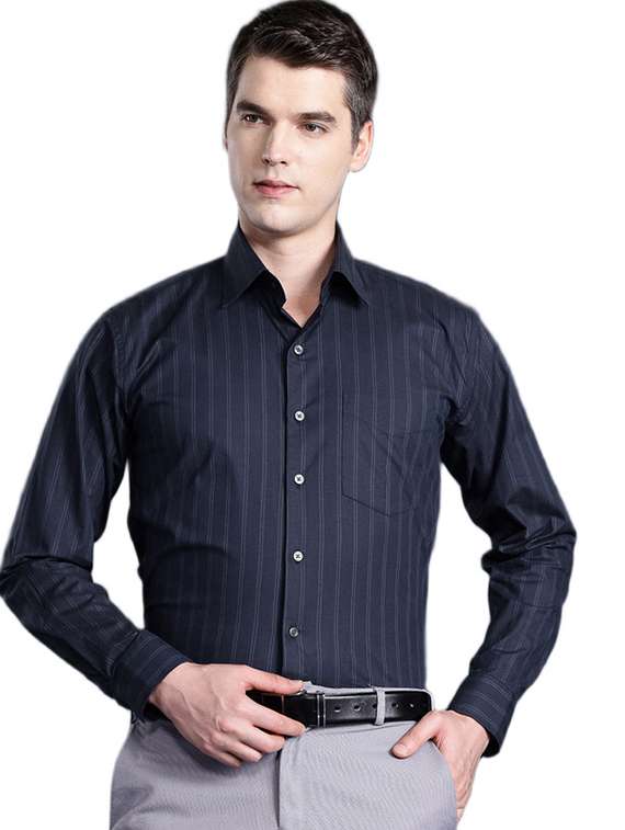 men collared long sleeve formal shirt