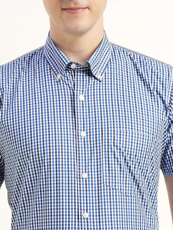 men checkered collared short sleeve shirt - 22320559 -  Standard Image - 3