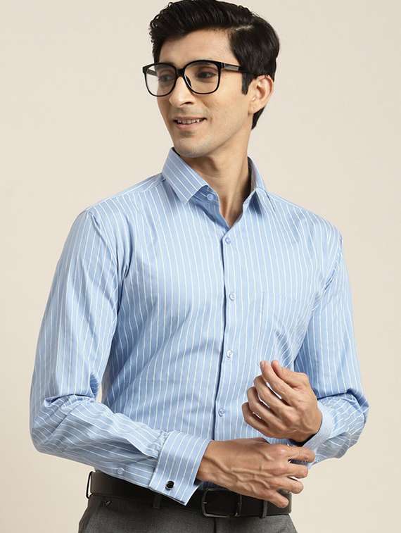 men collared long sleeve formal shirt