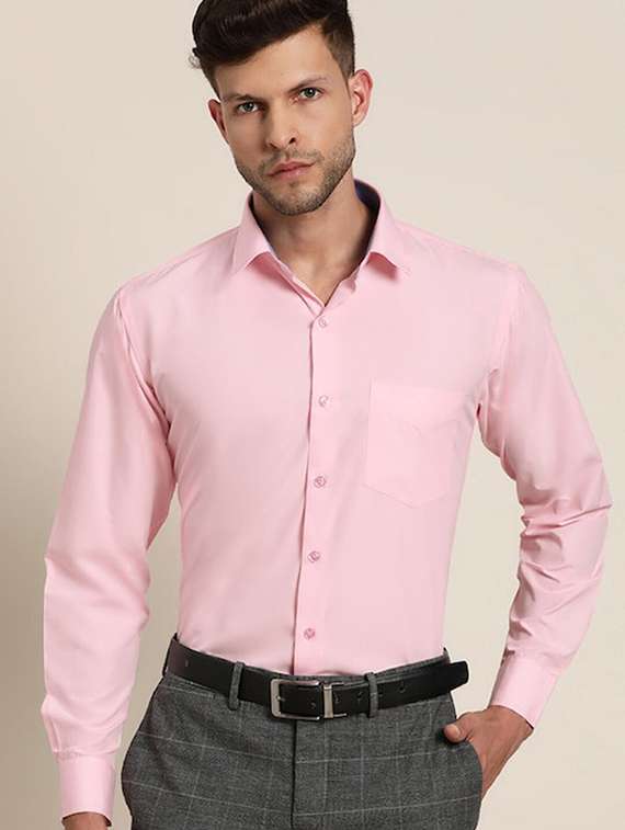 men collared long sleeve formal shirt