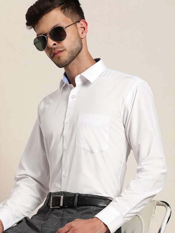 men collared long sleeve formal shirt