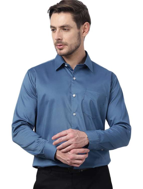 men collared long sleeve formal shirt
