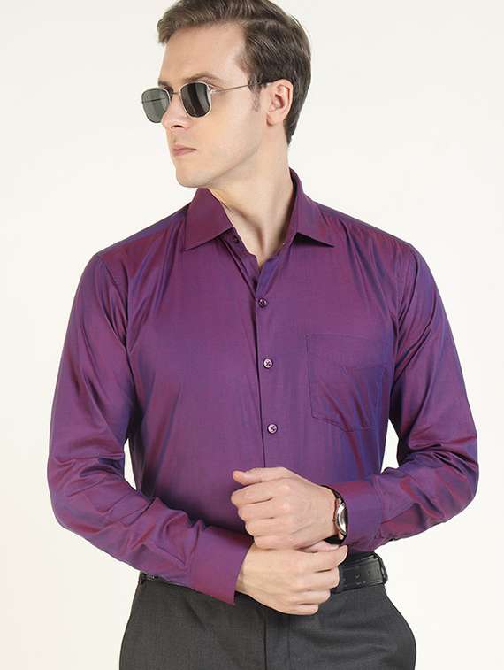 men collared long sleeve formal shirt