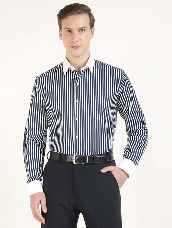 men collared long sleeve formal shirt
