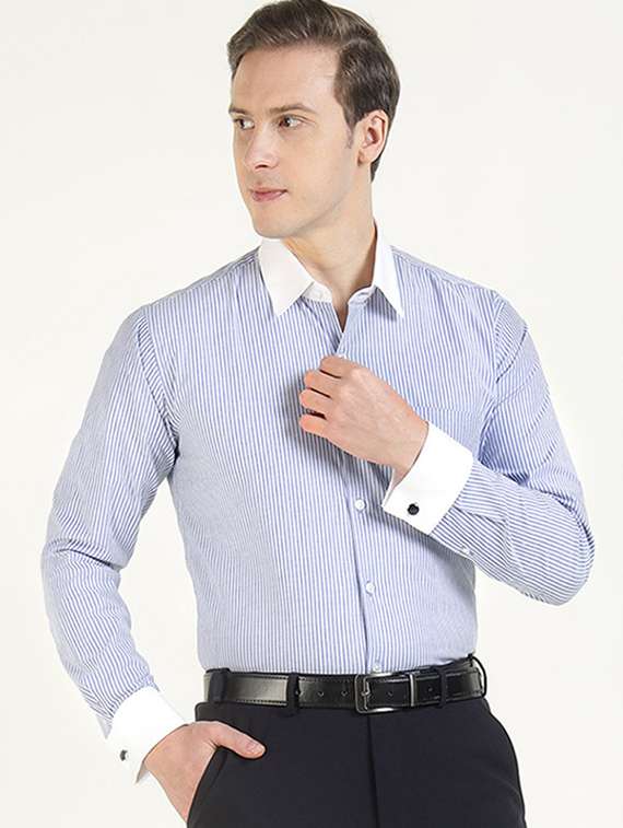 men collared long sleeve formal shirt