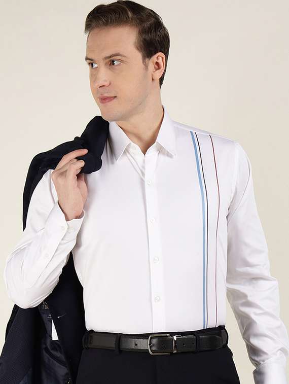 men collared long sleeve formal shirt