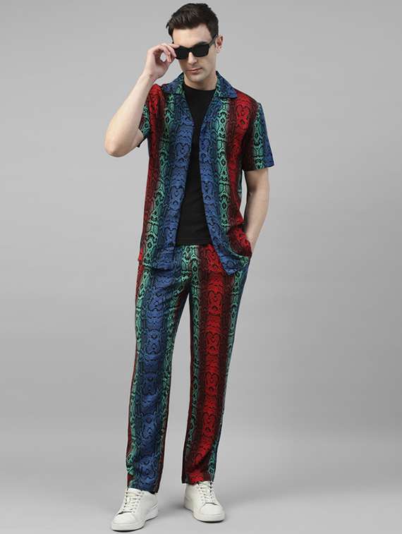men animal print full length co-ord set