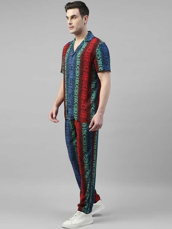 men animal print full length co-ord set - 22320609 -  Standard Image - 3