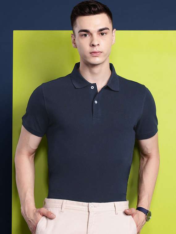men solid short sleeve regular fit polo t-shirt