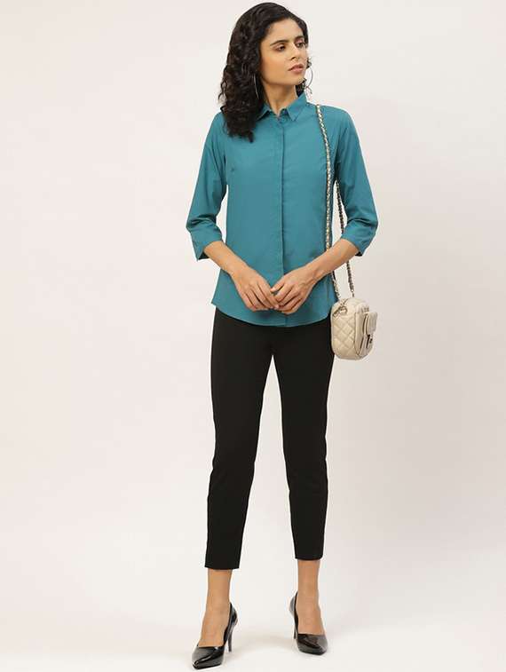 women soldi collared three quarter sleeve shirt - 22320640 -  Standard Image - 5