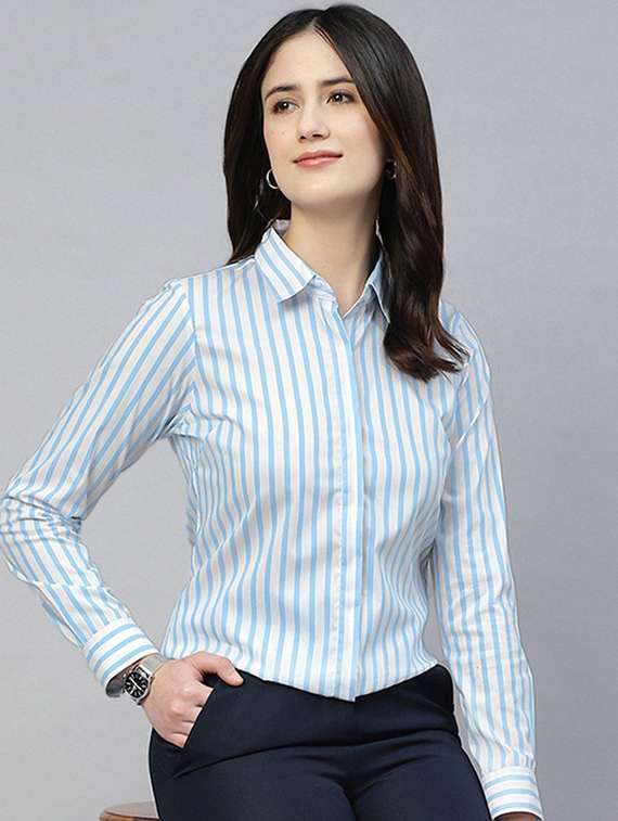 women collared long sleeve shirt