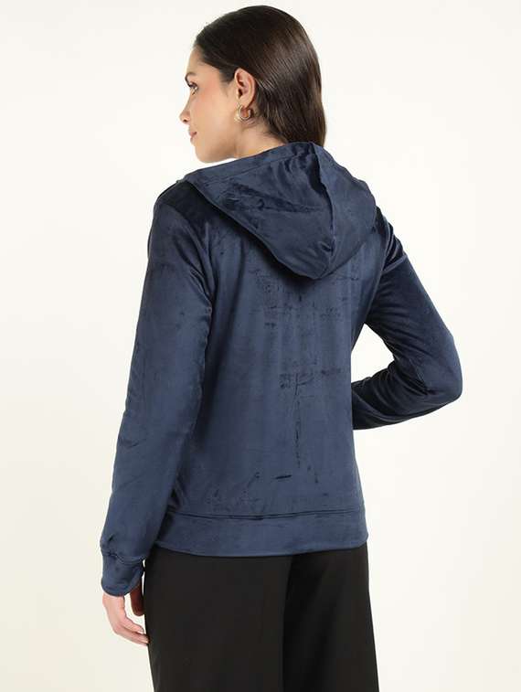 Women Solid Long Sleeve Hooded Sweatshirt - 22320679 -  Standard Image - 3
