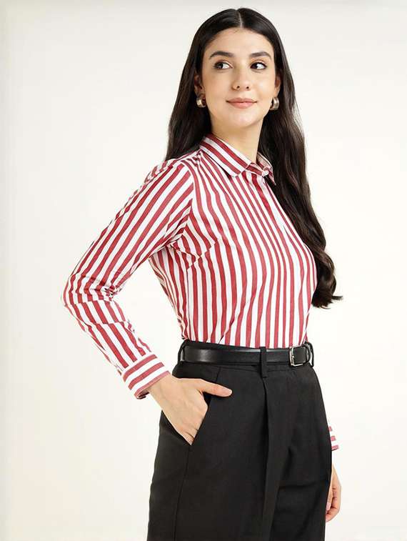 women collared long sleeve regular fit shirt - 22320682 -  Standard Image - 3