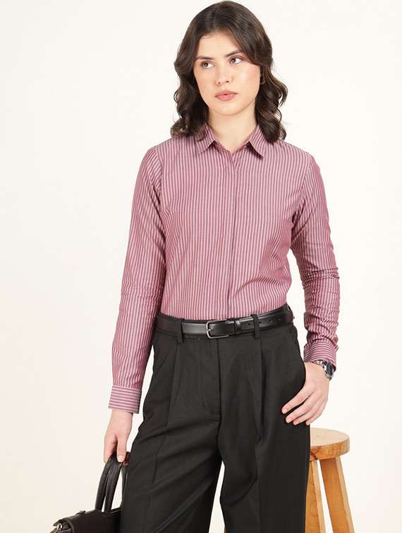 women collared long sleeve regular fit shirt - 22320693 -  Standard Image - 5