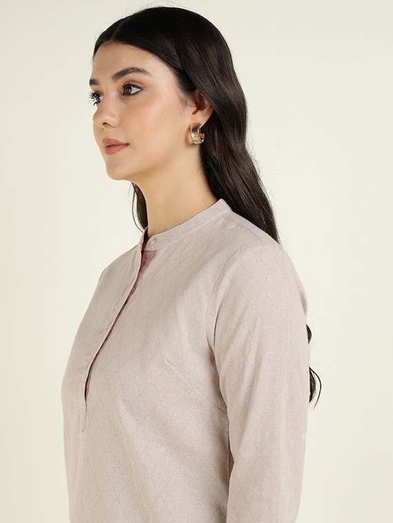 women solid three quarter sleeve top - 22320703 -  Standard Image - 3