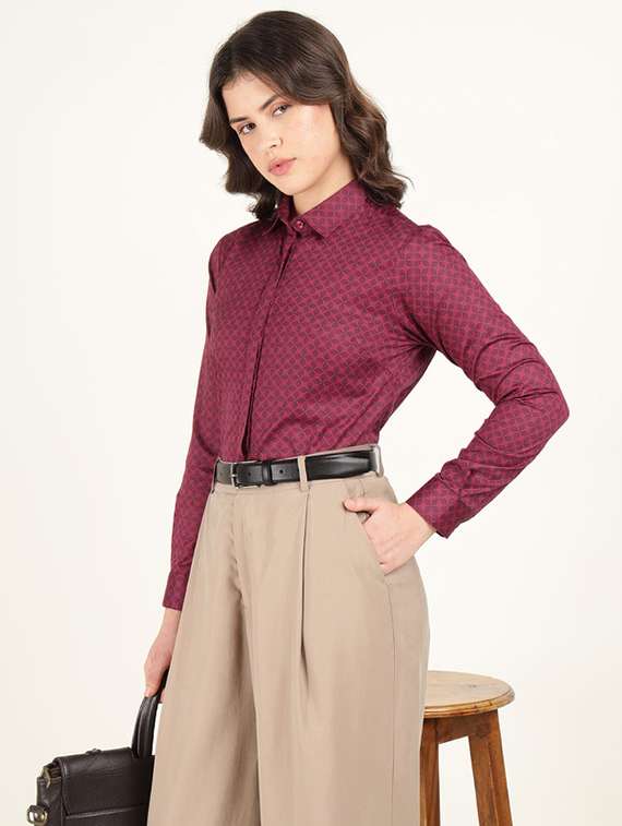 women collared long sleeve regular fit shirt - 22320724 -  Standard Image - 5