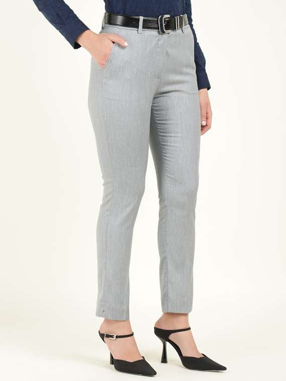 women solid mid rise cigarette pant  - 22320734 -  Standard Image - 3