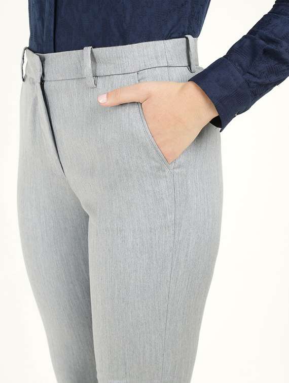 women solid mid rise cigarette pant  - 22320734 -  Standard Image - 5