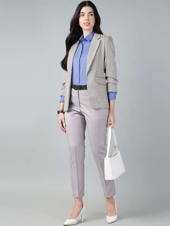 women solid mid rise cigarette pants - 22320744 -  Standard Image - 5