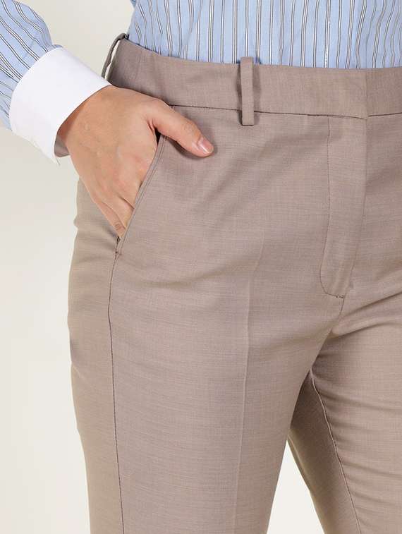 women solid mid rise cigarette pants - 22320746 -  Standard Image - 5