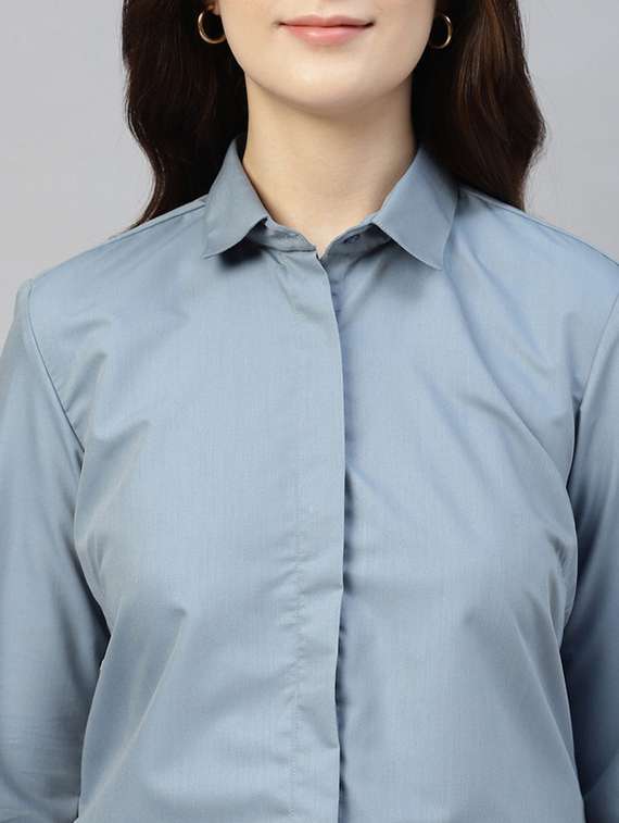 Women Collared Long Sleeve Regular Fit Shirt - 22320754 -  Standard Image - 3